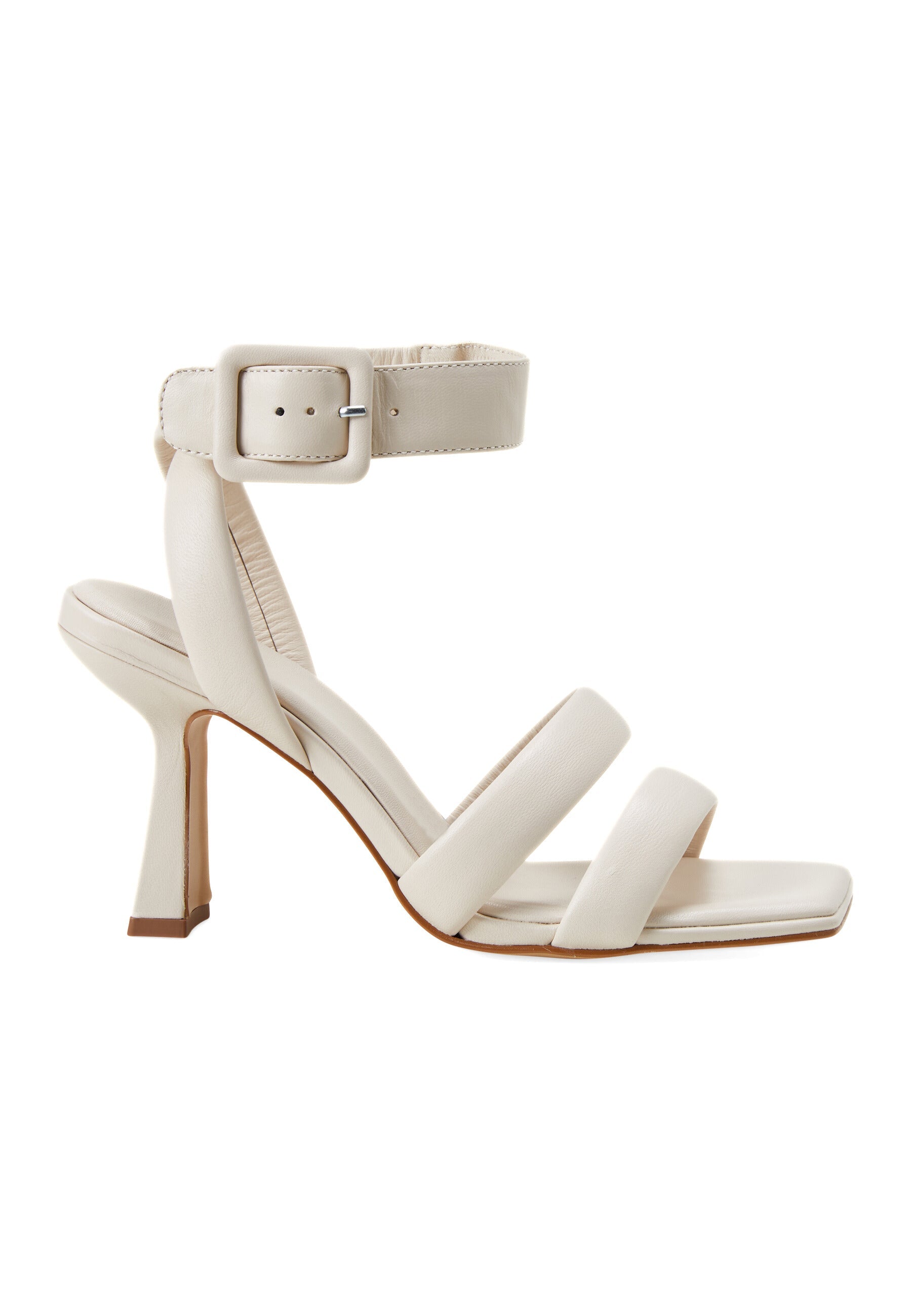 Uvaia Calf Leather Sandals – 8.5cm Sculpted Heel Ankle Strap