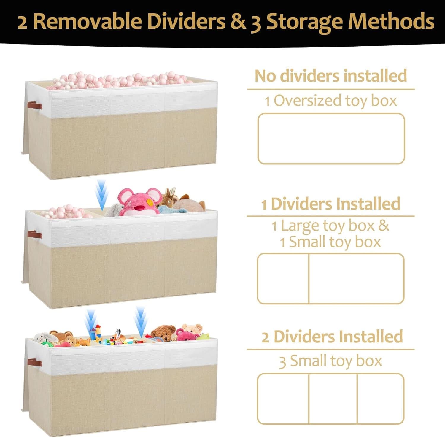 Extra Large Toy Storage Container Bin With Dividers