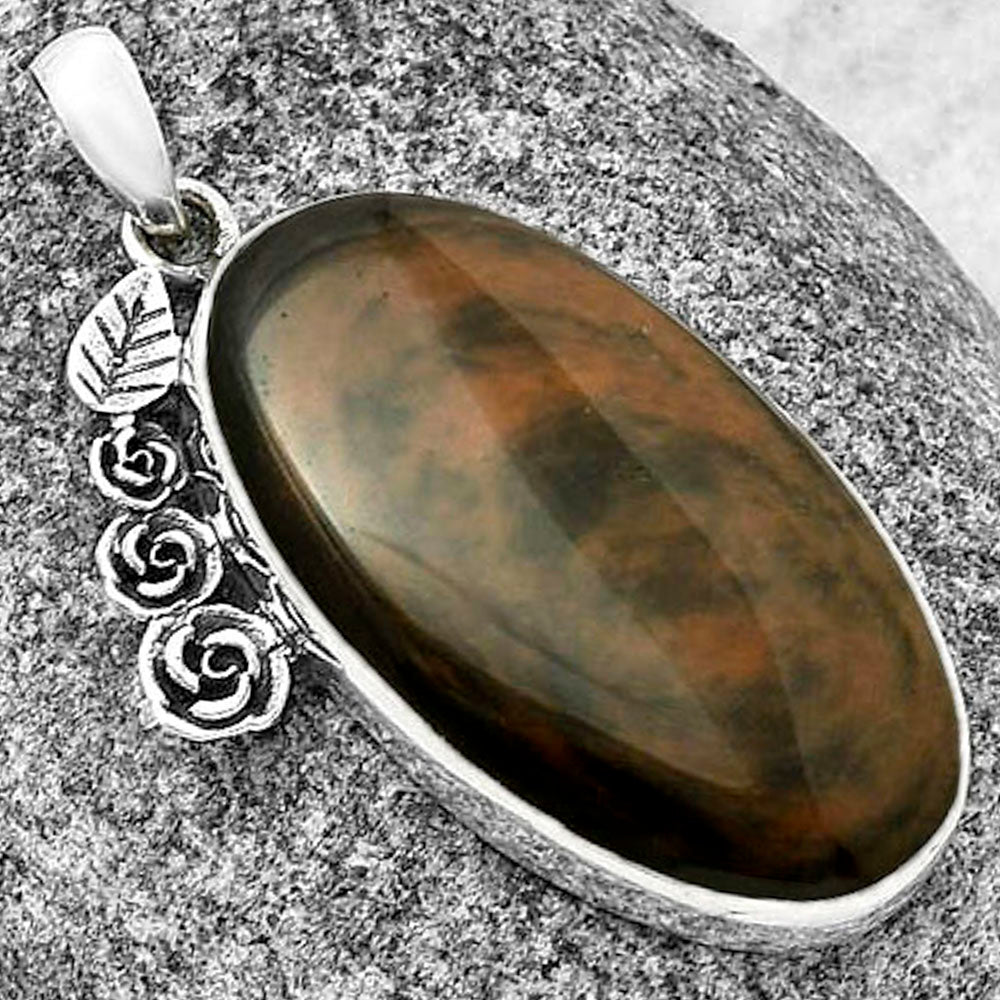 Floral - Natural Hypersthene - Canada Pendant P-1070 SDP139500