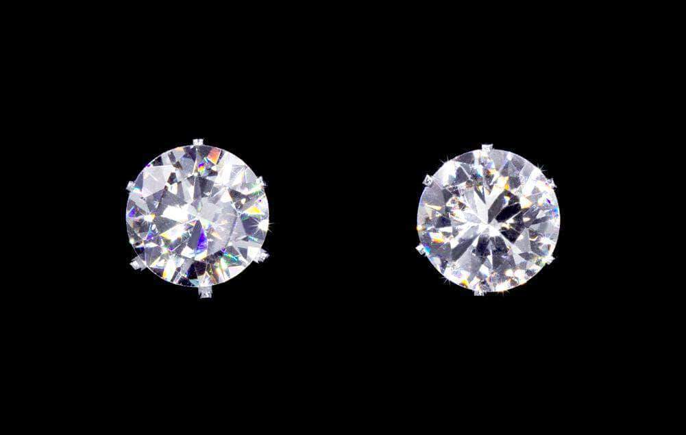 3-Carat CZ Clear Stud Earrings