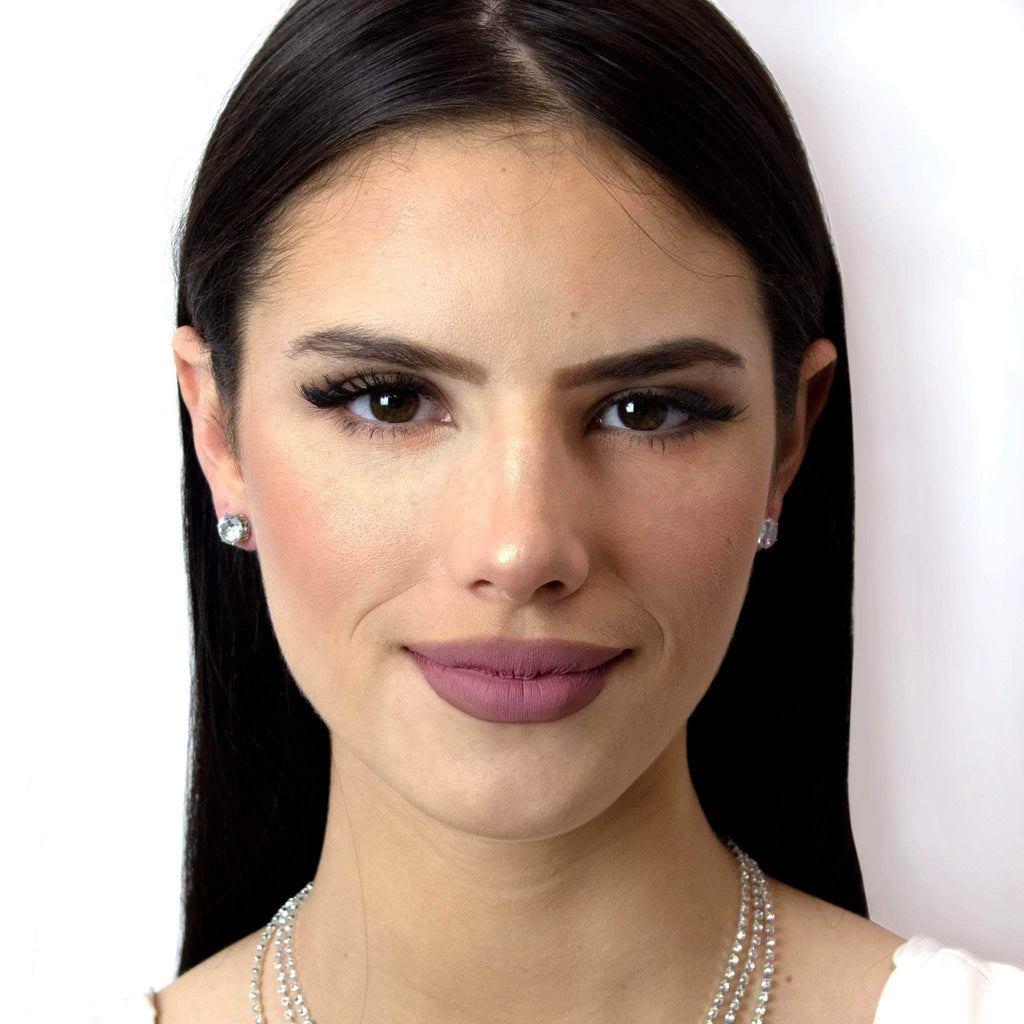 3-Carat CZ Clear Stud Earrings