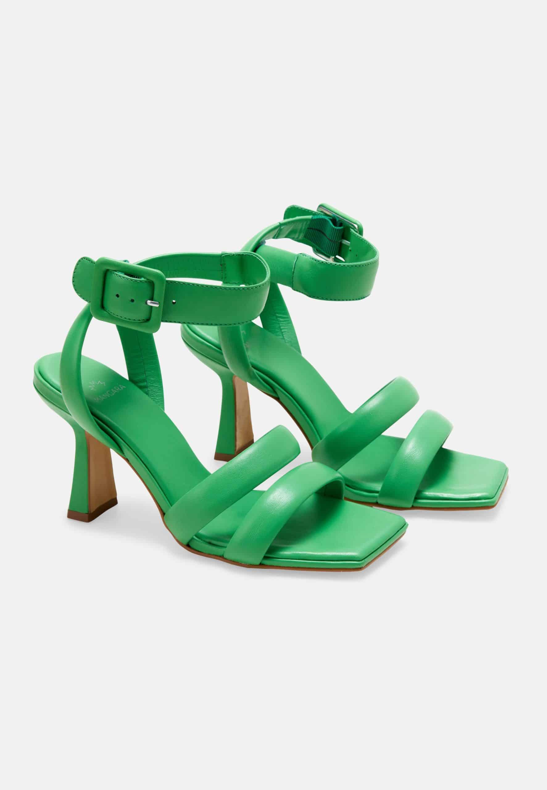Uvaia Calf Leather Sandals – 8.5cm Sculpted Heel Ankle Strap